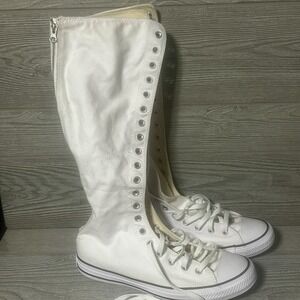 Converse Chuck Taylor All Star XX Hi White Knee High Boots Womens 12 Mens 10 New